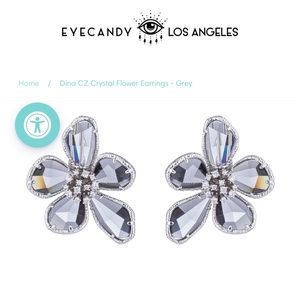 Dina CZ Crystal SLV Flower Earrings Eye Candy LA